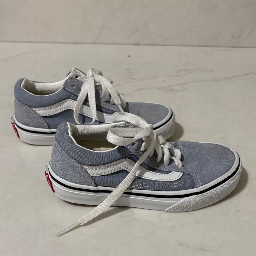 Vans Kids Gray and White Old Skool Sneakers